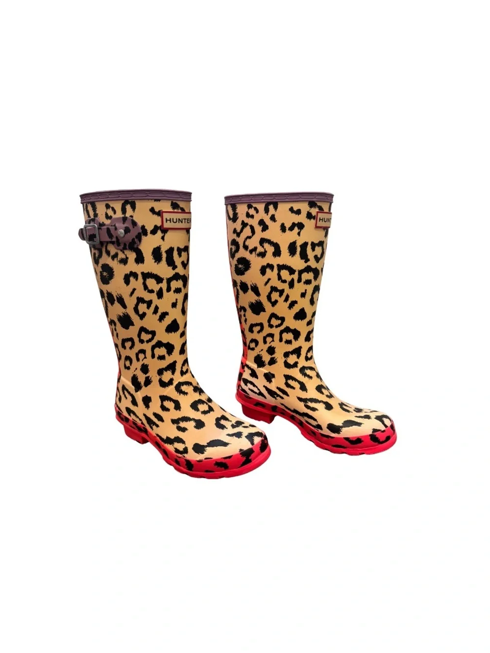 Hunter Girls Leopard Cheetah Animal Print Rain Boots EU 33 US 2 🐆🌧️